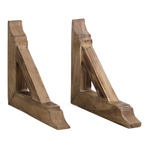 Rustic Farmhouse Wooden Corbel Shelf Brackets Set Of 2