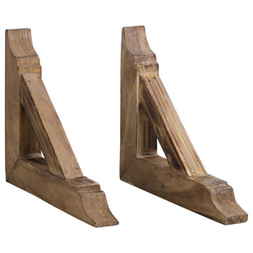 Wooden Corbels Brackets, Set of 2