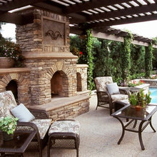 Outdoor Fireplace and TV