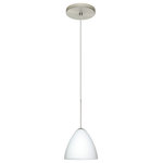 Besa Lighting - Besa Lighting 1XT-177907-SN Mia - One Light Cord Pendant with Flat Canopy - Mia has a classical bell shape that complements aeMia One Light Cord P Satin Nickle Opal Ma *UL Approved: YES Energy Star Qualified: n/a ADA Certified: n/a  *Number of Lights: Lamp: 1-*Wattage:50w GY6.35 Bi-pin bulb(s) *Bulb Included:Yes *Bulb Type:GY6.35 Bi-pin *Finish Type:Bronze