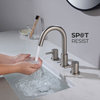 Circular Widespread Sink Faucet With Pop Up Drain, Brush Nickel