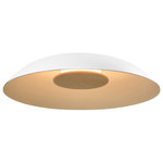 Cerno - Volo LED Flush Mount, Blanc, Brushed Brass/Tan Leather/White Washed Oak, 4000K - The handcrafted Volo flush mount is a celebration of natural materials. The solid hardwood, brass finish, leather, and aluminum showcase the purposeful design that went into each detail. The indirect LED light source emits light of beautiful quality.