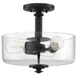 Craftmade - Craftmade Dardyn 3 Light Convertible Semi Flush/Pendant, Black - The Dardyn series combines straight line design with todays most important finishes to create something extraordinarily simple. Pristine, oversized clear glass shades accompany this striking collection. The Dardyn magnificently lights up any room in your home for a glow that is modestly beautiful.