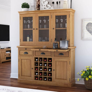 Branson Teak Wood Dining Bar Hutch