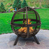Afuera Living Transitional 30 inch Fireball Outdoor Fireplace in Black