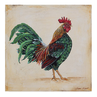 Trademark Global Jean Plout 'Rooster Feathers' Canvas Art - 18 x