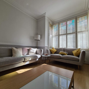 Natural Sitting room and dinning decorating work in Putney SW15