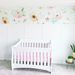 Pink Floral Watercolor Nursery - Paint And Wall Covering Supplies