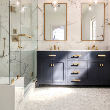 Navy Master Bathroom
