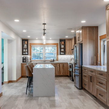 From Congested to Custom: A Warm Hickory Kitchen Transformation