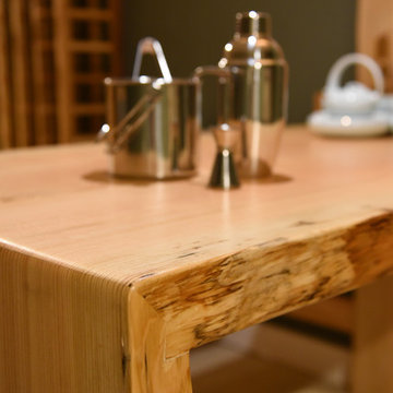 Japanese style Basement Winery and live edge table