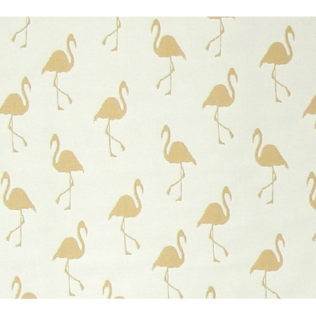 Indoor Outdoor tan flamingo Upholstery Fabric, Standard