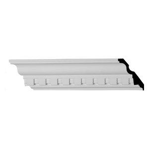 4 1//4H x 3 7//8P x 5 3//4F x 94 1//2L Ekena Millwork MLD04X04X06BU Bulwark Dentil Crown Moulding Factory Primed