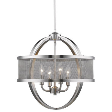 Colson 4-Light Chandelier, With shade, Pewter
