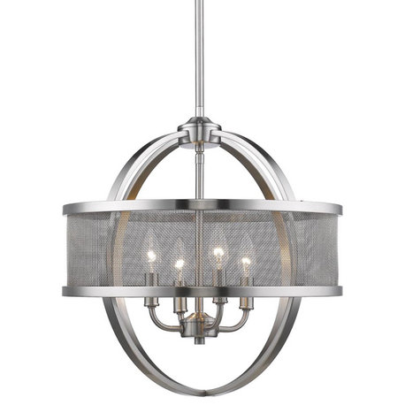 Colson 4-Light Chandelier, With shade, Pewter