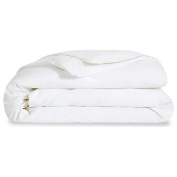 Delilah Home 100% Organic Cotton Bed Sheets, White, Queen Duvet