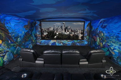 Home theater - contemporary home theater idea in St Louis
