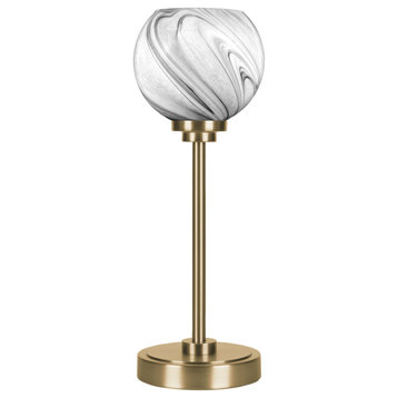 Luna Accent Lamp, New Age Brass Finish, 5.75" Onyx Swirl Glass
