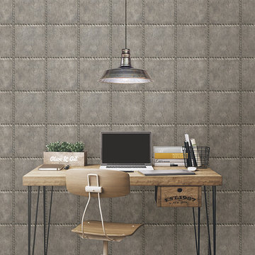 Sheet Metal Silver Rivets Wallpaper