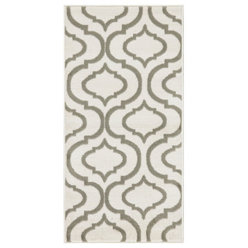 Nourison Jubilant 2' x 4' Ivory Green Contemporary Indoor Area Rug