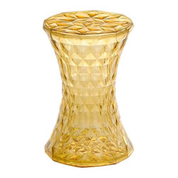 Kartell - Kartell Stone Stool, Transparent Yellow - Accent And Garden Stools
