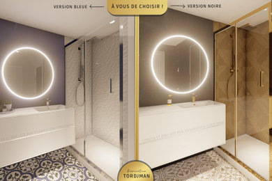 Exemple d'une salle de bain tendance.