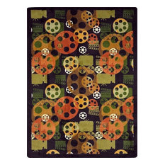 Joy Carpets Any Day Matinee, Theater Area Rug, Blockbuster, 3'10"X5'4", Plum