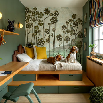 Kids bedroom with pet dogs