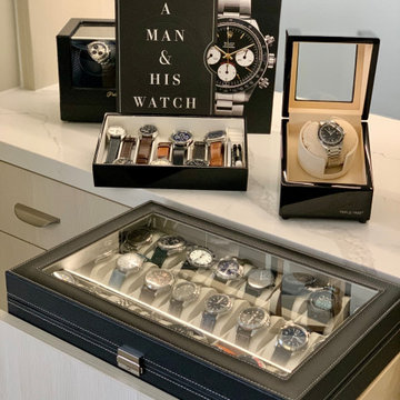 A watch collector, the drawers allow both storage and display.