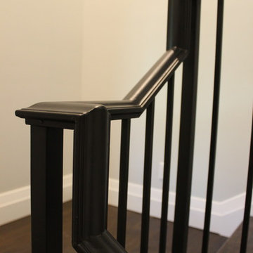 Custom Wrought Iron Dixie Cap Handrail with Square Balusters & Newels