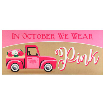 Doormat Insert, Pink Fall Truck