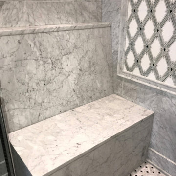 Carrara Marble Custom Shower Bench