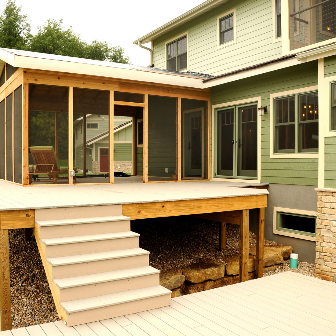 Screen Porch with Multi-Level Deck