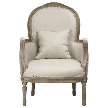 Pascal Club Chair, Natural Linen, Jute