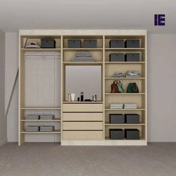 Wooden & Glass Hinged Door Wardrobe With Long Handles by Inspired Elements