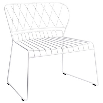 Reso Lounge Chair, White Metal