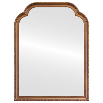Angelina Framed Vanity Mirror, Clover Cathedral, 24.6"x32.6", Autumn Bronze