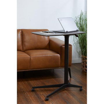 Pemberly Row 28" Height Adjustable Lift Table with Metal Base in Gray