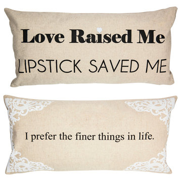 Lipstick Women Message Double Sided Quote Linen Pillow
