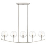 Designers Fountain - Designers Fountain 93838-SP Spyglass - 5 Light Island Chandelier - Canopy Included: Yes  Shade IncSpyglass 5 Light Isl Satin Platinum Clear *UL Approved: YES Energy Star Qualified: n/a ADA Certified: n/a  *Number of Lights: Lamp: 5-*Wattage:60w Candelabra Base bulb(s) *Bulb Included:No *Bulb Type:Candelabra Base *Finish Type:Satin Platinum