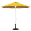 Pemberly Row Skye 9' White Patio Umbrella in Sunbrella 1A Sunflower Yellow