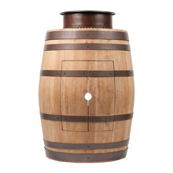 Premier - Wine Barrel Vanity Package with 15" Round Vessel Tub Sink - Natural Finish - Bathroom Vanities And Sink Consoles