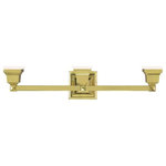 Livex Lighting - Livex Lighting 1033-02 Mission - Three Light Bath Vanity - Mounting Direction: Up/Down  ShMission Three Light  Polished Brass Satin *UL Approved: YES Energy Star Qualified: n/a ADA Certified: n/a  *Number of Lights: Lamp: 3-*Wattage:100w Medium Base bulb(s) *Bulb Included:No *Bulb Type:Medium Base *Finish Type:Polished Brass