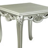 Elegant End Table, Rubberwood Construction With Cabriole Legs & Champagne Finish