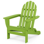 POLYWOOD - Polywood Classic Folding Adirondack Chair, Lime - Summertime and relaxation take on a whole new meaning when you kick back in the comfortably contoured seat of the POLYWOOD Classic Folding Adirondack. This sturdy chair is constructed of solid POLYWOOD lumber that's durable enough to withstand nature's elements. Plus, it comes with the added convenience of folding flat for easy storage and transportation. While this chair is available in a variety of attractive, fade-resistant colors that give the appearance of painted wood, it requires none of the maintenance real wood does. There's no painting, staining or waterproofing involved, nor will this chair splinter, crack, chip, peel or rot. It's also resistant to stains, corrosive substances, salt spray and other environmental stresses. Here's something else you'll like about this easy, worry-free chairit's made right here in the USA and backed by a 20-year warranty.