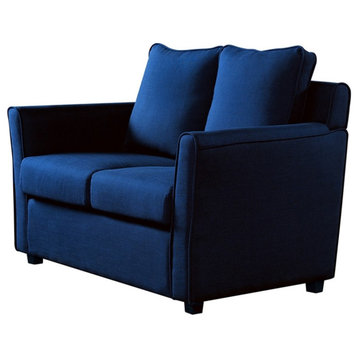 Furniture of America Lillard Fabric Upholstered Loveseat in Royal Blue