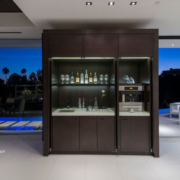 Laurel Way Beverly Hills luxury indoor outdoor home modern poolside wet bar