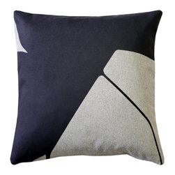 Pillow Decor - Boketto Charcoal Black Throw Pillow 19x19, with Polyfill Insert - Decorative Pillows