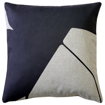 Boketto Charcoal Black Throw Pillow 19x19, with Polyfill Insert