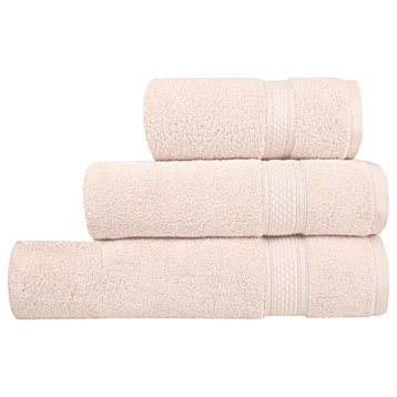 A1HC Bath Towel Set, 100% Ring Spun Cotton, Ultra Soft, Peach Blush, 3 Piece Towel Set